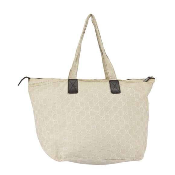 GUCCI GG Canvas Tote Bag Beige Silver - Picture 2 of 16